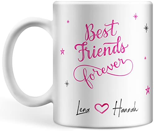 Tazza con scritta in lingua tedesca Best friends Forever, personalizzabile per sempre il nome