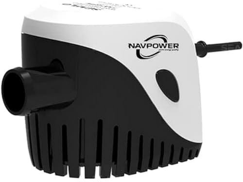 Navpower Pompa di Sentina Automatica sommergibile con Galleggiante Incluso - 12 v 750 GPH (47.3 Litri/Minuto) Smontabile e Facile da Pulire - Barche Gommoni Camper Giardino Vela