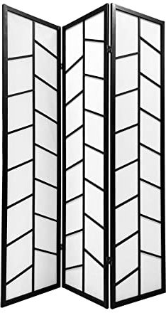 Fine Asianliving Paravent Japanische Trennwand Shoji B135xH180cm Raumteiler Schwarz - Kato Japanische Paravent Raumteiler Shoji Raumtrenner Spanische Wand Sichtschutz Trennwand