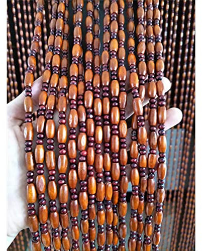 XINGWANGG Rideau de Perles Décoration D?intérieur,Rideau de Séparation pour Porte,Rideaux en Perles de Bois de Lotus,pour Salon,Chambre,Cuisine,Entrée,Restaurant,Personnalisable (35 Strands 70x180cm)