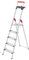 Hailo L84 ComfortLine Alu-Sicherheits-Stehleiter - 5 XXL-Stufen belastbar bis 150 kg - Tiefe Standfläche & Haltegriff - Stehleiter mit Ablage - Aluleiter Made in Germany - Leiter rostfrei - Silber