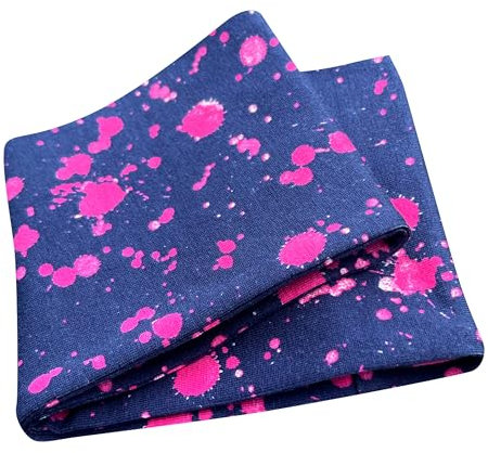 Wollhuhn ÖKO Mädchen/Damen/Buben Cooles Elastisches Stirnband/Haarband Bequem Jersey Baumwolle Viele Motive 21215155 (Splash Dunkelblau/Pink)