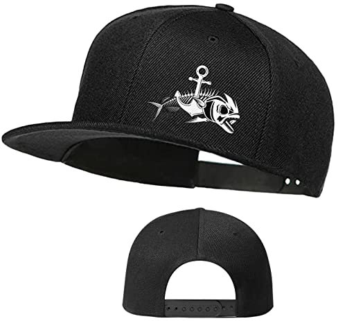 Skull Skateboards Hut Flache Bill Hüte für Männer Snap Rucksack Herren Hüte und Kappen Cool Snapback Baseball Cap für Jungen Hip Hop, Fischgräten, Einheitsgröße