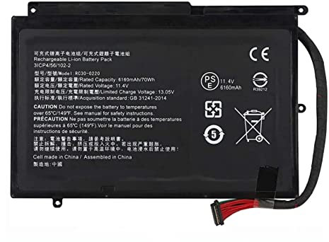 PUGASR RC30-0220 Laptop Battery for Razer Blade Pro 17 (2017) i7-7700HK GTX 1060 RZ09-0220 RZ09-02202 RZ09-02202E75 RZ09-02202E75-R3B1 11.4V 70Wh