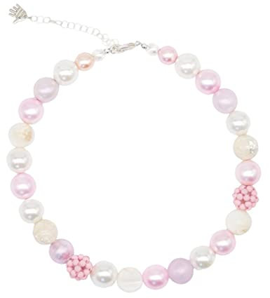 Feliss Handmade: Ketten aus Perlen, Halskette Damen. Statement Kette 45 cm lang in Boho Style. Choker Halsband, aesthetic Necklace Schmuck. Beads Perlenkette für Frauen in rosa mit Glasperlen