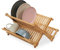 Relaxdays Bambus Abtropfgestell klappbar Escurreplatos Plegable, 2 Niveles, Secador Platos, Tazas, Cuencos, Bambú, Soporte Escurridor Vajilla, Natural, 24 x 35,5 x 44 cm Aprox
