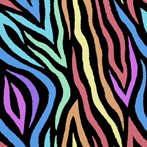 HEKO PANELS Stoff Oxford Wasserdichte Meterware Canvas-Stoff Polyester Stoff Zum Nähen Nähstoffe Dekostoffe Wasserabweisend Blickdicht Zebra Bunt 1 Meter 155 x 100 cm