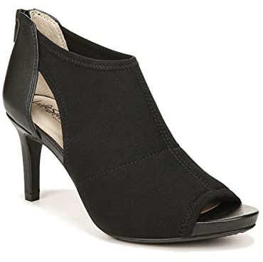 LifeStride Sandali da Donna con Tacco Peeptoe Cutout MOD, Nero, 37 EU