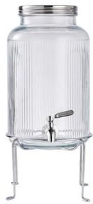 DLUXCA avec Base Verre Baril de vin Bulle Bouteille de vin avec Robinet Baril de Boisson Maison bière Fruits Baril de thé Peut Coke Baril conteneur (Size : 6L)