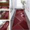 Teppich Läufer Lang Flur Küche rutschfest waschbar Küchenläufer Polyester 40X200CM Korridor Teppichläufer Rot Geometrisch Schlafzimmer Wohnzimmer Küchenteppich Meterware Teppichmatten Flurläufer