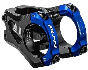 FUNN Equalizer Fahrrad-Vorbau ohne Anstieg - Länge 35mm Vorbau mit 31,8mm Lenkerklemmung, 0 Grad Legierungs-Vorbau für Mountainbike und BMX-Bike (Blau)