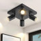 ZMH Deckenleuchte GU10 Deckenstrahler Schwarz: Deckenlampe 4 Flammig 350° Schwenkbar Deckenspots Industrial Wandstrahler Modern Flurlampe für Wohnzimmer Schlafzimmer Küche - Ohne Leuchtmittel
