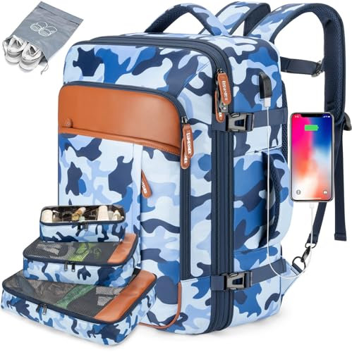 Lumesner Handgepäck-Rucksack (Camouflage Blau, XL)