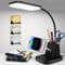 hansang Desk Lamp, LED Desk Lamps for Home Office, Wireless Charger Small Desk Lamp with Pen Holder, 3 Color Modes, Dimmable, CRI 85, 800 LM, Study Lamp for College Dorm Room, Adapter Included, Black