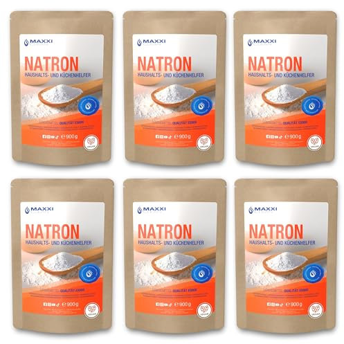 Maxxi Clean | 5,4 kg Natron Pulver | Backpulver für Küche, Haushalt und Körper | geschmacksneutrales & hochreines Hausmittel zum Reinigen und Backen | Natriumhydrogencarbonat