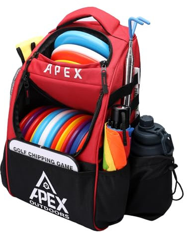 Apex Outdoors Discgolftasche, Discgolf-Rucksack mit 21+ Disc-Kapazität, langlebige und leichte Frisbee-Golftaschen mit mehreren Aufbewahrungstaschen, DGB-122611