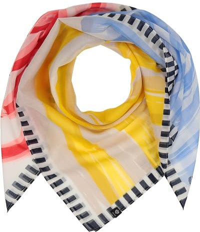 FRAAS Tuch mit maritimen Design - 103 x 103 cm - Halstuch in Baumwoll-Seiden-Mischung Air Blue