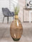 GILDE Grand Vase décoratif en Verre - Vase en Verre bulbe avec Raphia décoratif pour Herbe de la Pampa - Cadeau d'anniversaire - Couleur : Marron, Hauteur 59 cm