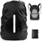 LAMA 1 Stück Regenhülle Regenschutz Rucksack wasserdichte mit reflektierende Streifen verstellbare Schnalle für Wandern Klettern Camping Radfahren Reisen Outdoor Aktivitäten, Schwarz L, 41L-55L
