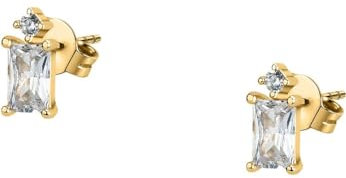 CHRIST Damen-Ohrstecker 925er Silber, recycelt Zirkonia One Size, Gelbgold 89076145