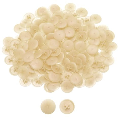 sourcing map 150Pcs Plastic Screw Caps for Eccentric Wheels Cam Locks, 17mm Diameter Decorative Cross Head Caps, Round Cam Lock Fastener Cap Cam Dowel Cap Cam Lock Nuts Cap, Maple