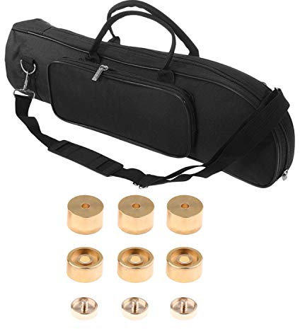 Jasaly 【2 Stück】 1 Set Trompeten-Ventilknöpfe und 1 Trompetentasche mit Schultergurt