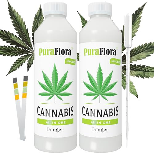 PuraFlora Cannabis Dünger Vegan für Wachstumsphase und Blütephase BIOlogischer organischer Grow & Bloom Hanfdünger I Starter Set Indoor & Outdoor I All in One