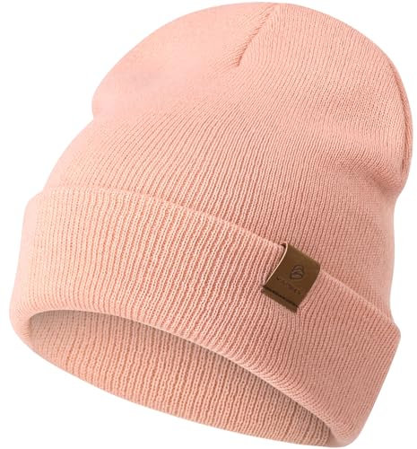 YANIKY Mütze Damen, Herren Mütze Winter, Weich Bequem Warme Strickmütze Unisex, Winddichte Wintermütze, Klassische Beanie Mütze Ideale für Herbst Winter und Frühling (Rosa)
