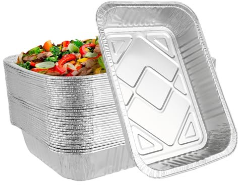 VIDETOL 30 Pièces Barquette Aluminium, 4900 ml Barquette Aluminium, Barquette Frite pour Barbecue à Gaz, Rôtis, Cuisson