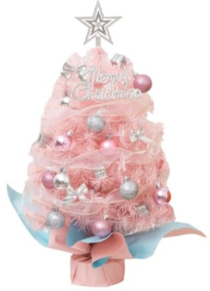 Sharplace Mini-Weihnachtsbaum mit Lichtern, Tisch-Weihnachtsbaum, Kleiner künstlicher Weihnachtsbaum für die Weihnachtsdekoration im Wohnzimmer, Hell-pink