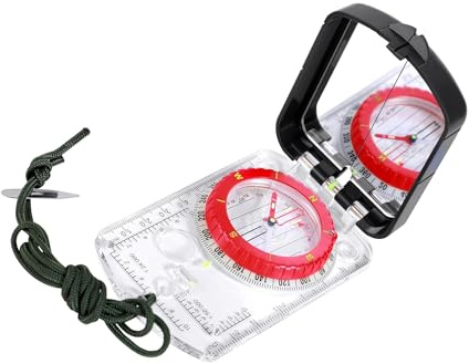 Zwenjuan Kompass Outdoor, Kompass mit Lineal Multifunktionaler Tragbarer Kompass, Navigationskompass, Kompass mit Spiegel und Deklination für Wanderungen, Camping, Reisen,Erkundungen