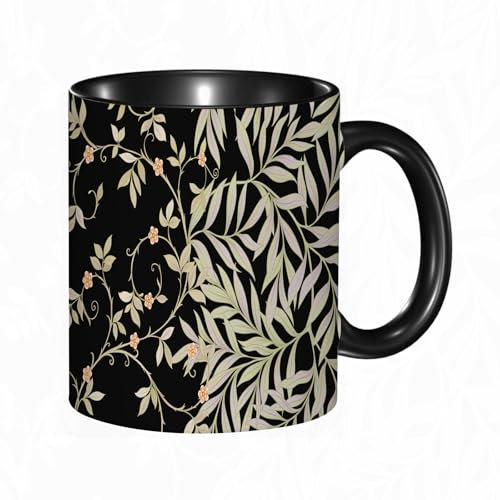 reyawdf Original Tasse mit lustigem Design,Floraler nahtloser Musterhintergrund im Jugendstil-Vintage-Retro-Stil.,330ml, für Kaffee- und Teeliebhaber, als Geschenk für Weihnachten, Geburtstag und mehr