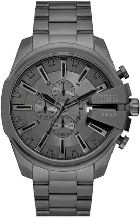 Diesel Herren Analog Quarz Uhr mit Edelstahl Armband DZ4676