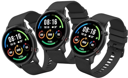 Mugust 3 Piezas Correas para Xiaomi Mi Watch S1/S1 Active/Color Sport - Silicona Pulseras 22mm para Hombre y Mujer (Negro)