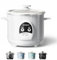 MOOSUM Rice Cooker with One Touch & Food Steamer,0.6L-3Cups,For 1-2 People,Fast Cooking Without Burning,Removable Non-Stick Coating incl,Keep-Warm 24h, White