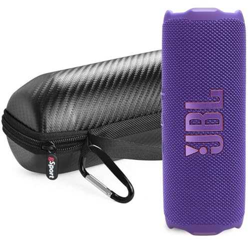JBL FLIP 7 Waterproof Portable Speaker Bundle with gSport Carbon Fiber Case (Purple)