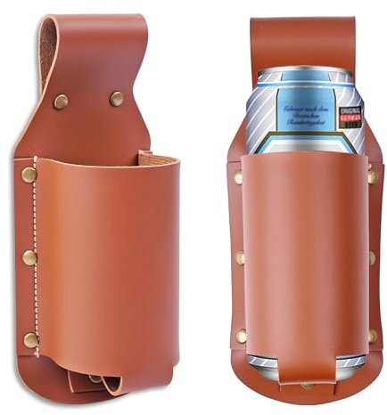 Czzmy Leder Flaschenhalter Gürtel Bierflaschenhalter Bierholster,Bier Geschenke für Männer Vatertag Weihnachten Biertrinker/Liebhaber Bierzubehör für die Reise