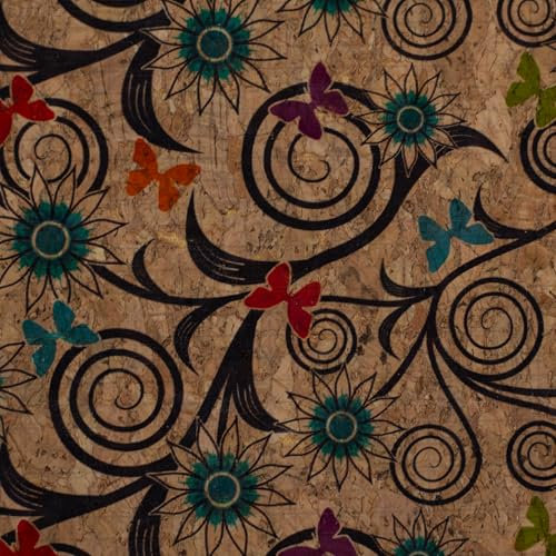 Korkstoff, Kork, Korktapete MANDY-aus Portugal-Tapezieren, Basteln, Covern & Nähen-ca. 66 cm Breite x 50 cm Länge-Meterware (Fiori)