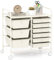 GiantexUK 9 Drawers Rolling Trolley, Metal Frame Utility Storage Organizer Cart with 4 Wheels, Multipurpose Shelving Organizer Unit for Home Office Salon Makeup Beauty (Cream White)