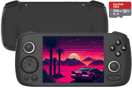 RG406H Android 13 Retro Game Console, 128GB Internal Storage + 256GB SD Card, 9000+ Titles, Powerful Performance, 4 IPS Touchscreen, Hall Effect Joysticks, Wi-Fi, Bluetooth (Black, 256GB)