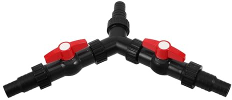 IWOWHERO Y-verteiler Schlauchverbinder mit Einstellbarem Wasserfluss Leise Funktion Kompatibel mit Teichschlauch Pool Gartenwasserversorgung für Aquarien und Springbrunnen