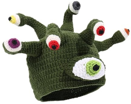 Oshhni Cartoon-Oktopus-Mütze, Halloween-Beanie, Monster-Mütze, Rollenspiel, Verkleidung, Neuheit, Cosplay-Kappe, Strickmütze für Bühnenauftritte