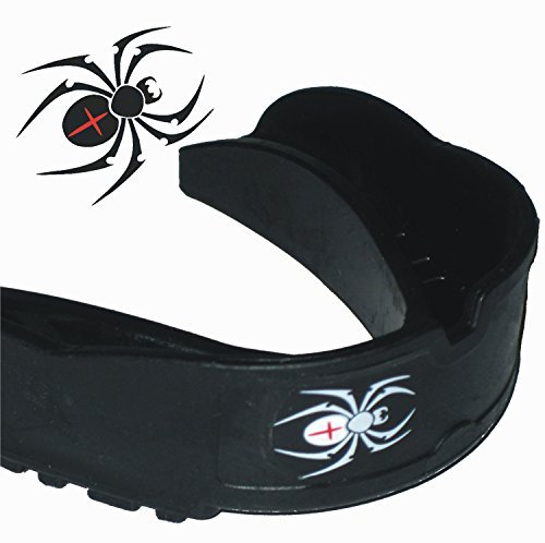 BAY SPINNE CE Spider Design ZAHNSCHUTZ SCHWARZ KINDER KIDS JUGENDLICHE mit belüfteter BOX