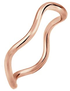 Elli Ring Damen Wellen Minimal Geo in 925 Sterling Silber Rosé vergoldet