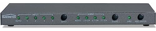 HDMI Switch - Marmitek Connect 621 UHD 2.0 - Umschalter - 4 ein / 1 aus - HDMI 2.0 - 4K60 (4:4:4) - Ultra HD - 3840 x 2160 - HDCP 2.2 - Digitaler Audioausgang - automatisch schalten - HDCP 2.2, anthrazit