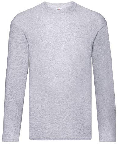 Fruit of the Loom Mens Original Long Sleeve T-Shirt (2XL) (Heather Grey)