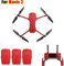 JXE Karbonfaser-Aufkleber für Akku-Aufkleber, Körperhaut, Fernbedienung, vollständiges Set, Drohnen-Aufkleber für DJI Mavic 2 Zoom, Rot