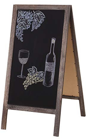XL Werbetafel HWC-C17, Aufsteller Kreidetafel Kundenstopper, 2 Schreibflächen klappbar, 100x50cm - braun shabby