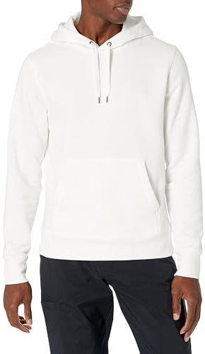 Amazon Essentials Felpa con Cappuccio (Disponibile nelle Taglie Forti) Uomo, Bianco Brillante, XS