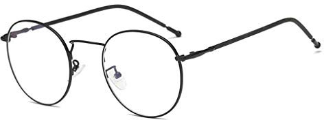NAVARCH Mode Unisex Brille Silber Schwarz Gold Brille Runde Metall Brillen Damen Herren Klare Linse Vintage Brille Brillengestelle Rund Rahmen Glasses Klare Linse Brille